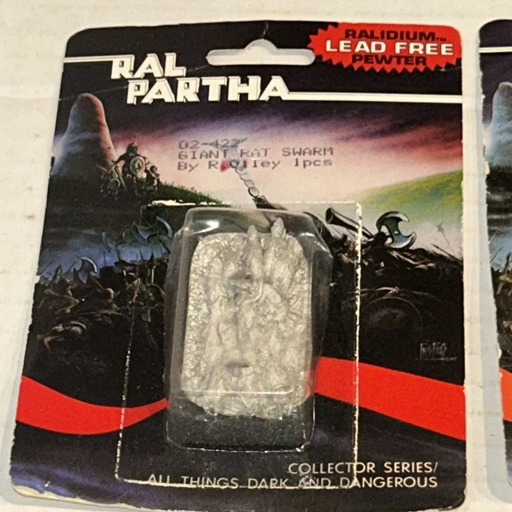 Ral Partha AD&D Official‎ Giant Rat Swarm Mini Pewter 11-473 2 Sealed Blisters